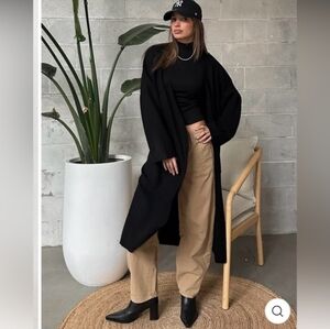 Brunette The Label Black Matilda Knit Maxi Knit Cardigan